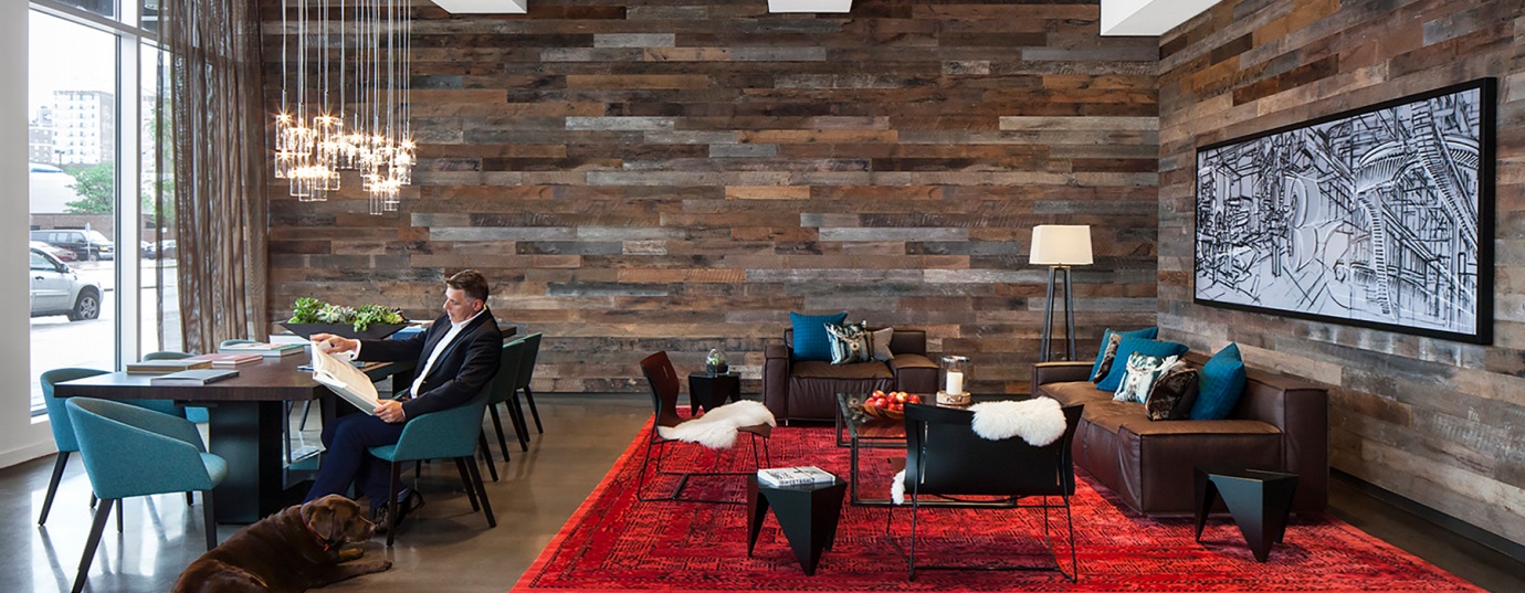 Highend amenities and apartments at Ink Block Boston