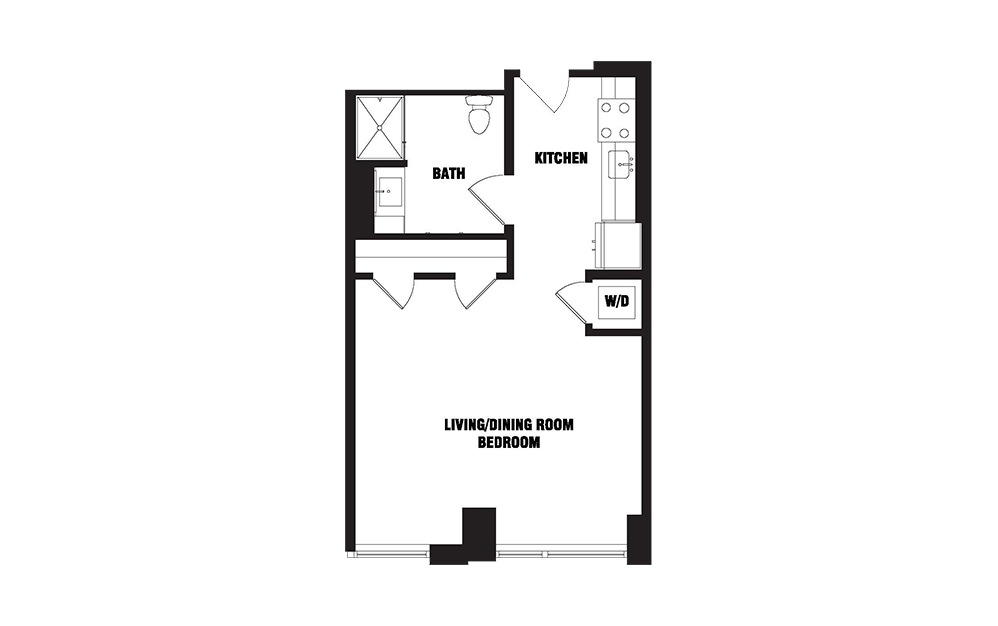 Ink 3 STB - Studio floorplan layout with 1 bath and 520 square feet. (2D) Ink 3 STB - Studio floorplan layout with 1 bath and 520 square feet. (2D)