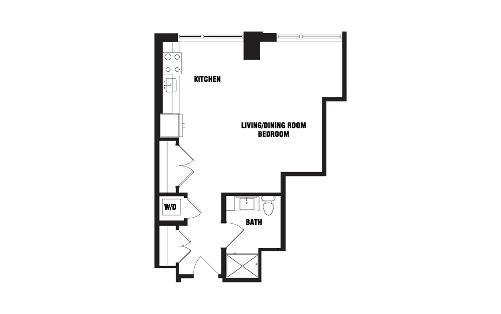 INK 3 STC - Studio floorplan layout with 1 bath and 546 square feet. (2D) INK 3 STC - Studio floorplan layout with 1 bath and 546 square feet. (2D)